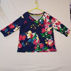 The Pioneer Woman XL (44-46) Women Bold Floral Print Blouse Very Comfortable NWT